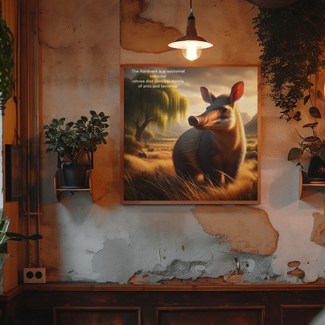 Affiche Majestic Aardvark dans Serene Field (Créateur téléchargé)