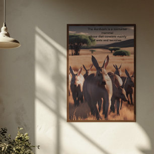 Affiche Majestic Aardvark Roam les Plaines d'Arid