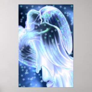 Affiche Majestic Blue Angel Avec Étoiles