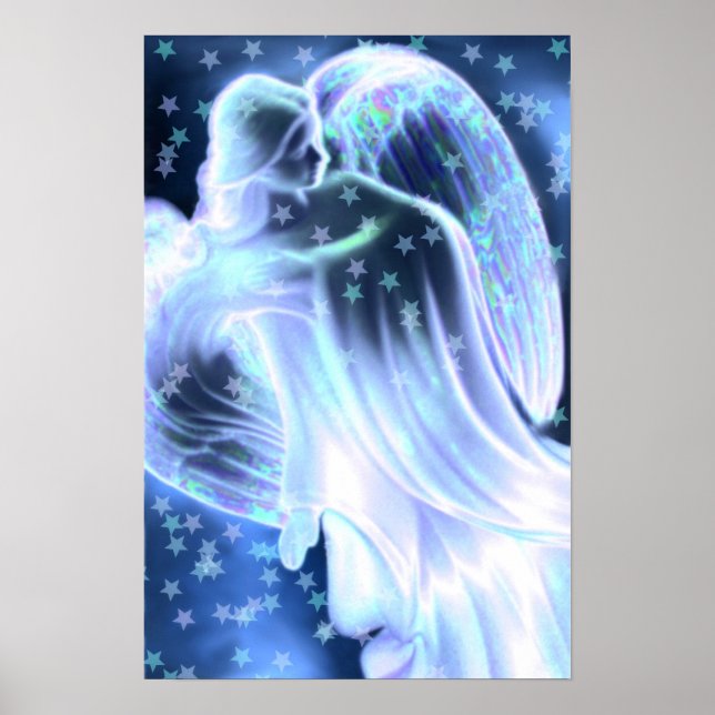 Affiche Majestic Blue Angel Avec Étoiles (Devant)