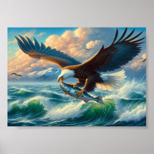 Affiche Majestic Eagle se balançant vers le bas pour attra