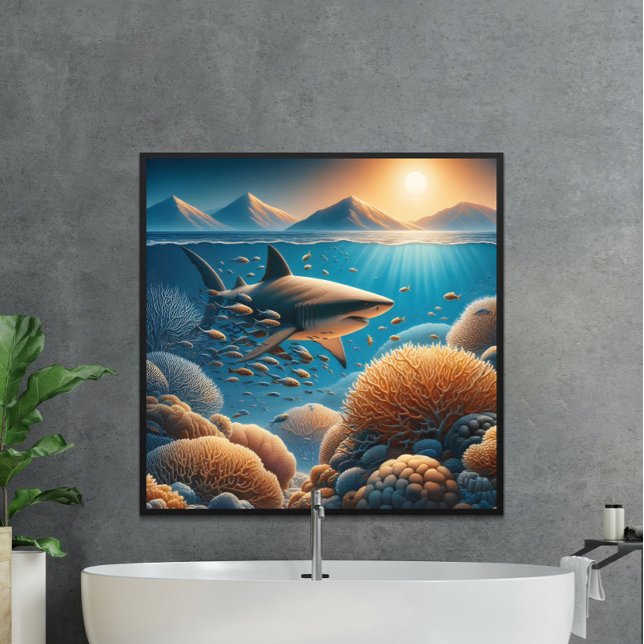 Affiche Majestic Predator : Sharks Ocean Dance (Créateur téléchargé)