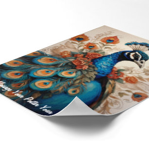 Affiche Majestic Splendor : Le paon de Boho