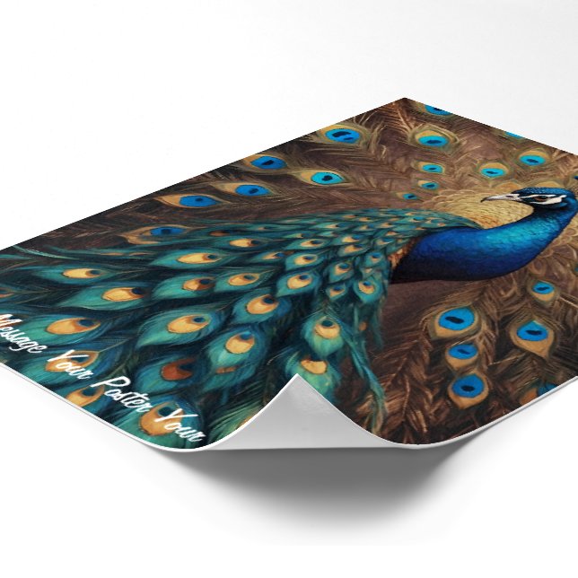 Affiche Majestic Splendor : Le paon de Boho (Coin)