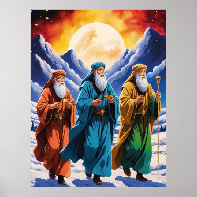 Affiche Majestic Trois Sages Hommes Voyage Noël (Devant)