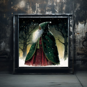 Affiche Majestic White Bearcher Black Woodland Père Noël