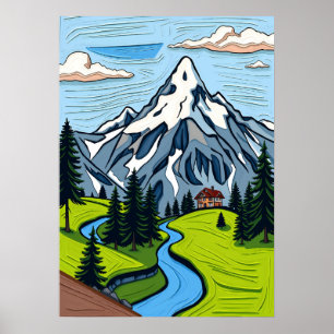 Affiche Majestueux Alpes suisses