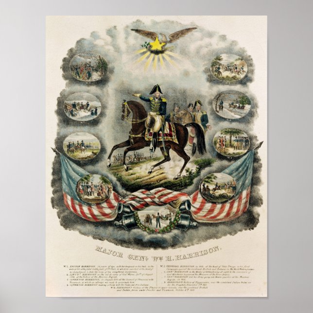 Affiche Major général William Henry Harrison, vers 1813 (Devant)