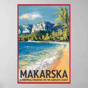 Affiche Makarska Croatie Voyage Art Rétro