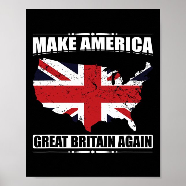 Affiche Make America Great Britain Again Usa Map British F (Devant)