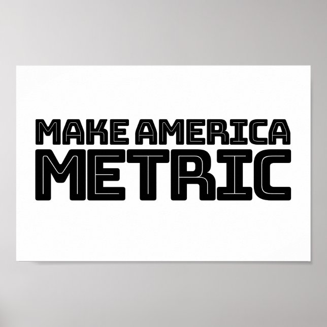 Affiche Make America Metric - US Flag Metric System Scienc (Devant)