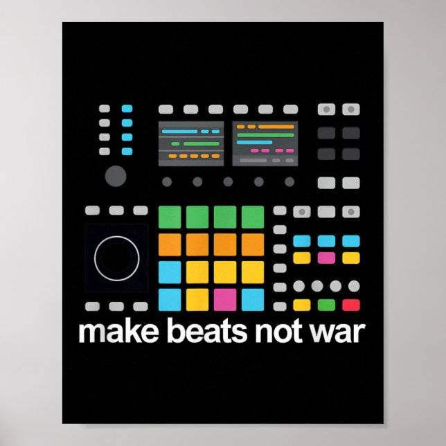 Affiche Make Beats not War Drum Machine Ravers Festival (Devant)