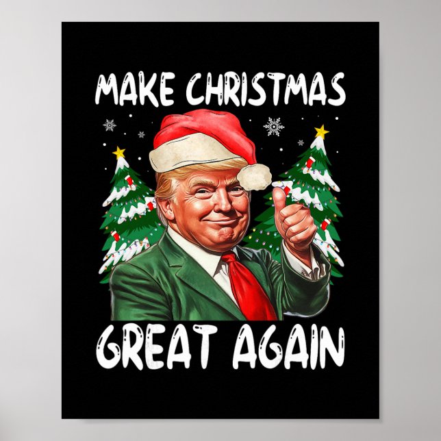 Affiche Make Christmas Great Again Funny Santa Trump 2025  (Devant)