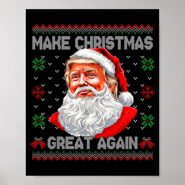 Affiche Make Christmas Great Again Funny Santa Trump Ugly  (Devant)