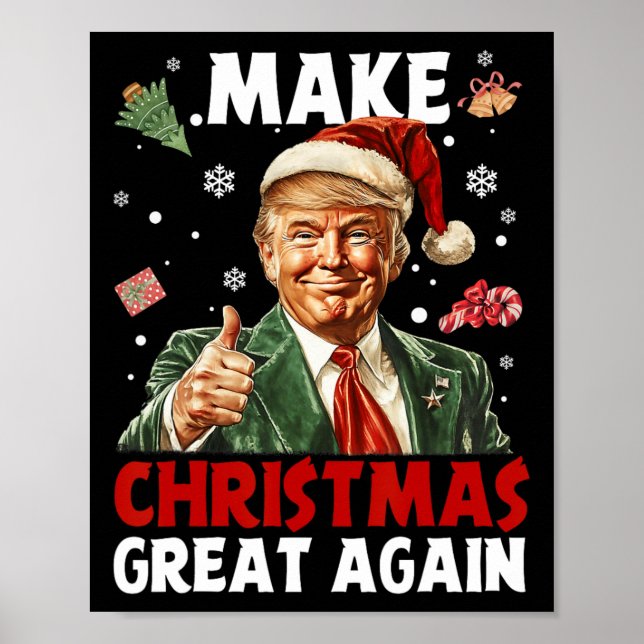 Affiche Make Christmas Great Again Santa Funny Trump Xmas  (Devant)