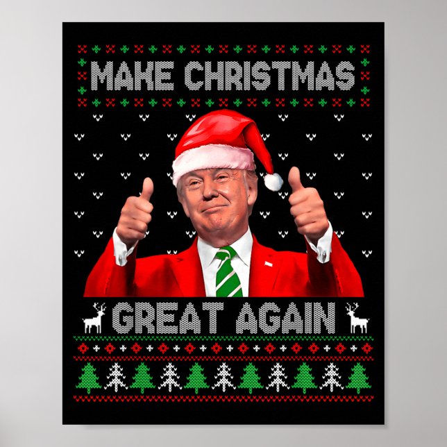 Affiche Make Christmas Great Again Xmas Funny Pajamas Ugly (Devant)