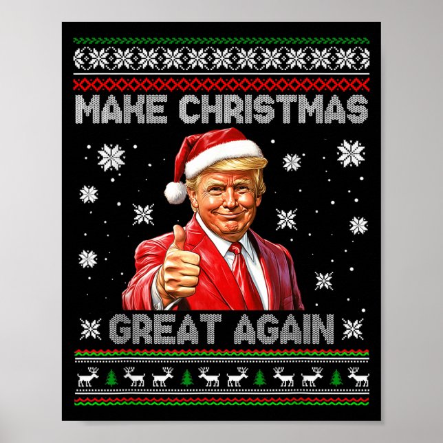 Affiche Make Christmas Great Again Xmas Funny Trump Pajama (Devant)