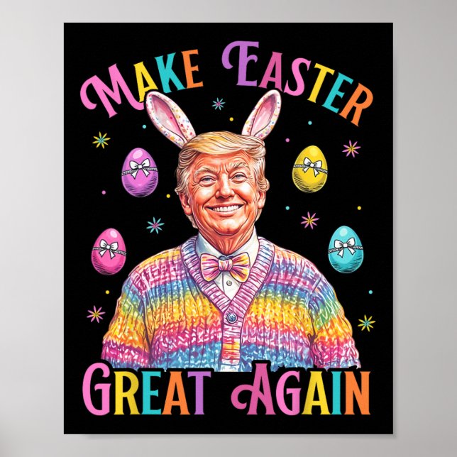 Affiche Make Easter Great Again Funny Trump Bunny Spring H (Devant)
