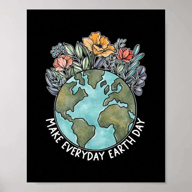 Affiche Make Everyday Earth Day 2022 Flower Environmental (Devant)