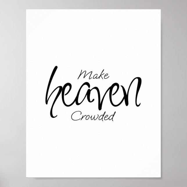 Affiche MAKE HEAVEN CROWDED Minimalist (Devant)