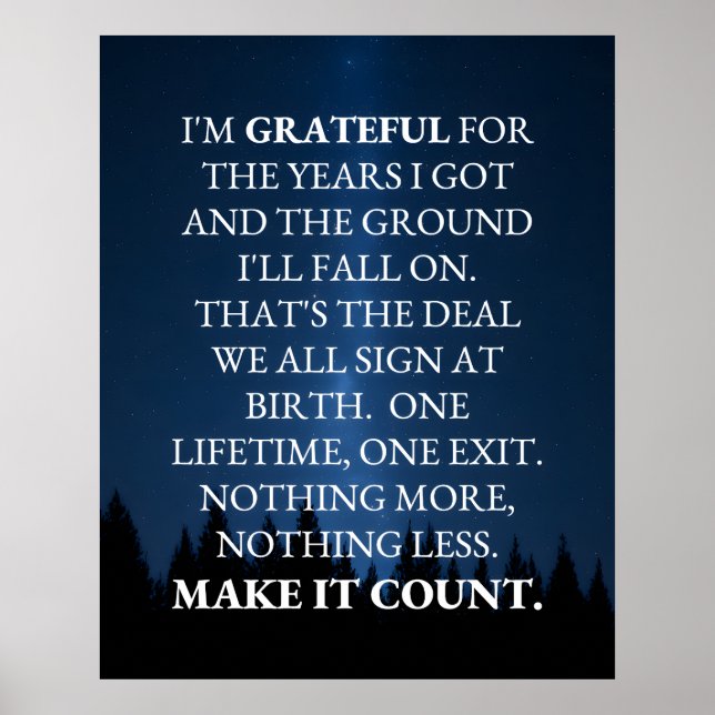 Affiche Make Life Count  (Devant)