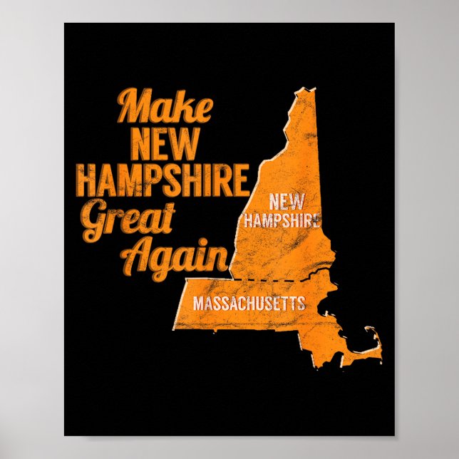 Affiche Make New Hampshire Great Again Build A Wall  (Devant)