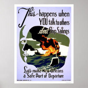 Affiche Make New Orleans Safe 1943 WPA