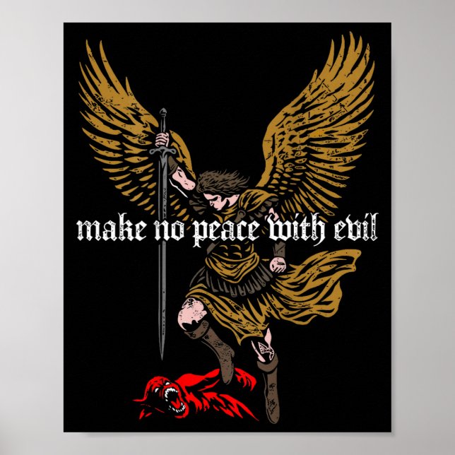 Affiche Make No Peace With Evil Archangel Michael Design ( (Devant)