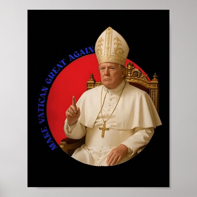 Affiche Make Vatican Great Again Funny Pope Trump Retro Ch (Devant)