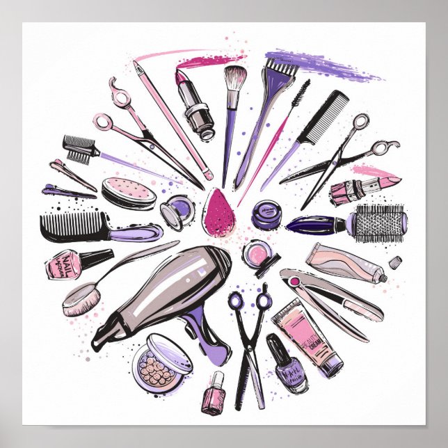 Affiche Makeup circle design (Devant)