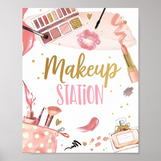 Affiche Makeup Station Spa Party Girl Glamor Anniversaire  (Devant)