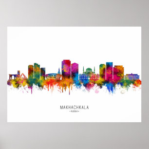 Affiche Makhachkala Russie Skyline