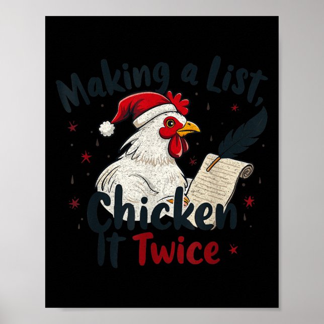 Affiche Makin A List Chicken It Twice Funny Chicken Christ (Devant)