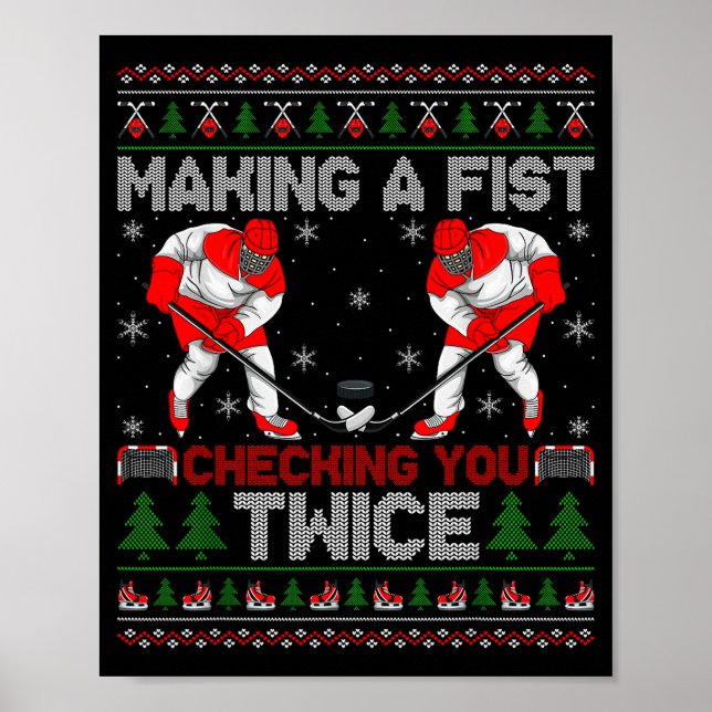 Affiche Making A Fist Checking You Twice Ugly Ice Hockey C (Devant)