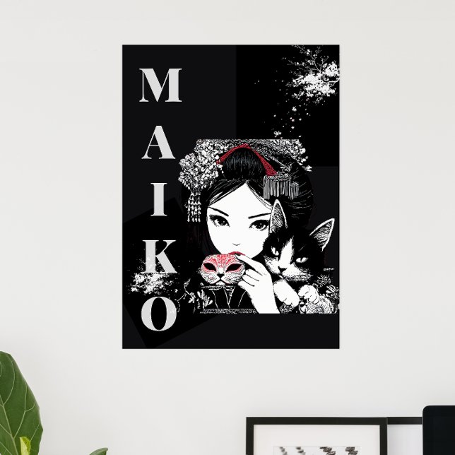 Affiche MAKO Maiko Geisha Cherry Blossoms Japanese (Créateur téléchargé)