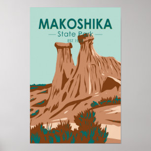 Affiche Makoshika State Park Montana Vintage