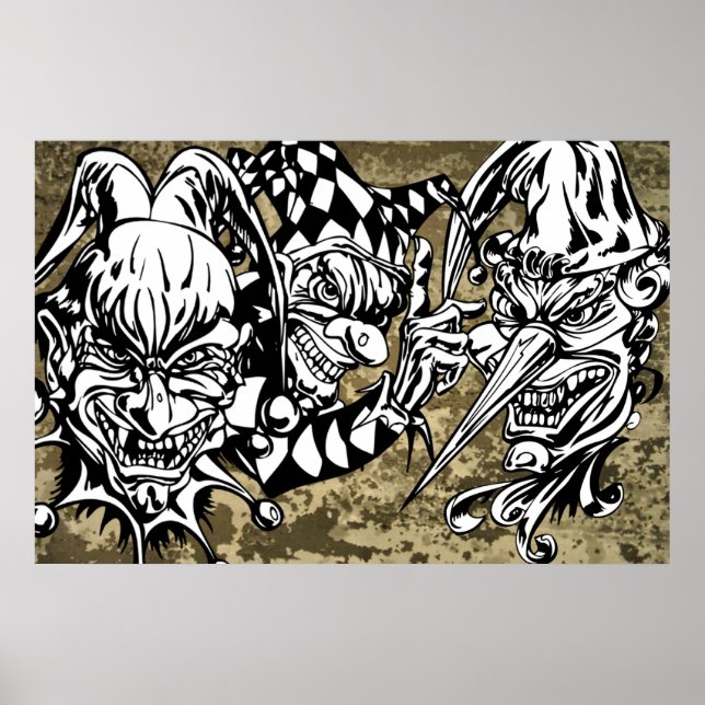 Affiche Mal, Clowns Effrayants (Devant)