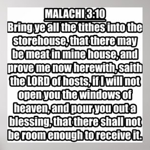 Affiche Malachi 3:10 KJV Bible Verse