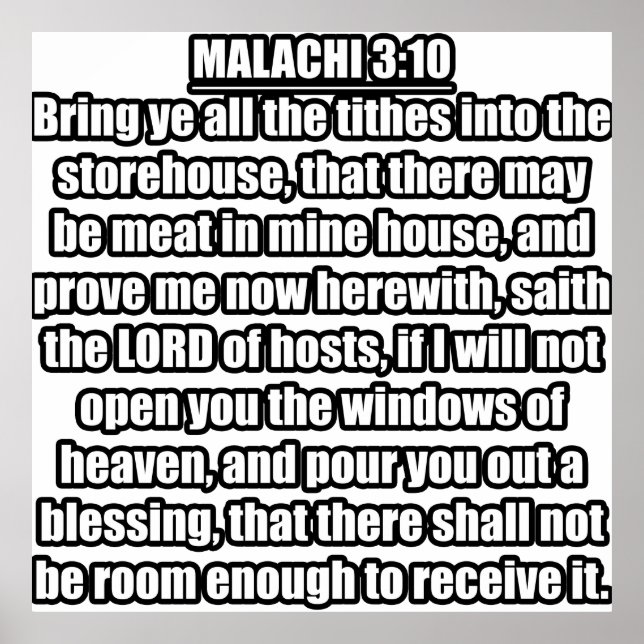 Affiche Malachi 3:10 KJV Bible Verse (Devant)