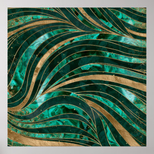 Affiche Malachite Wavy Pattern