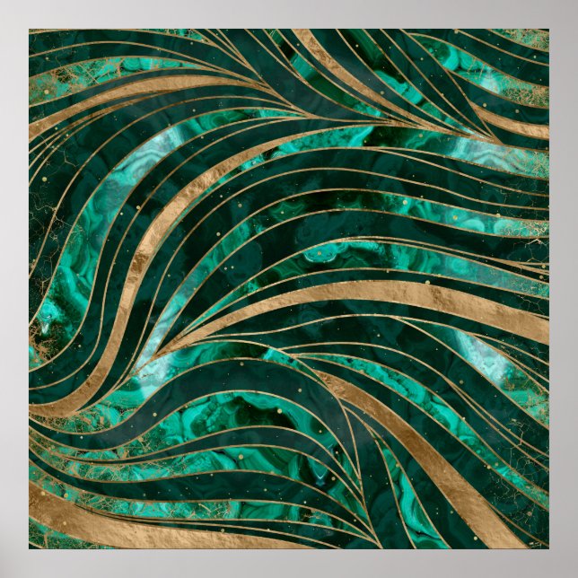 Affiche Malachite Wavy Pattern (Devant)