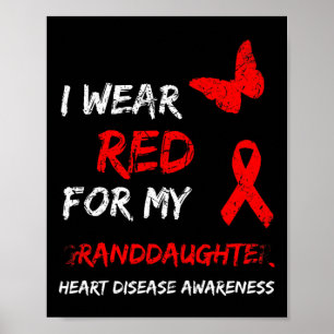 Affiche Maladie Cardiaque Je Porte Du Rouge Pour Ma Petite