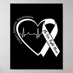 Affiche Maladie de Crohns Coeur soutien de Ribbon violet C