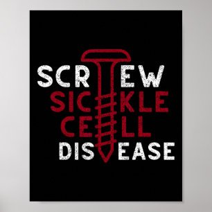 Affiche Maladie de la faucille Vintage Vis Retro Canc