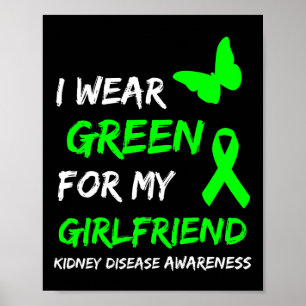 Affiche Maladie Du Rein Je Porte Le Vert Pour Ma Petite Am