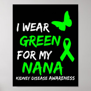 Affiche Maladie Du Rein Je Porte Le Vert Pour Mon Ruban Na