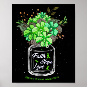 Affiche Maladie Foi Amour Espérance Fleur Jar Sensibilisat