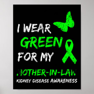Affiche Maladie Je Porte Du Vert Pour Mon Beau-Mère