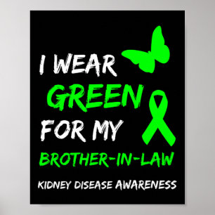 Affiche Maladie Je Porte Du Vert Pour Mon Brouillard Frère