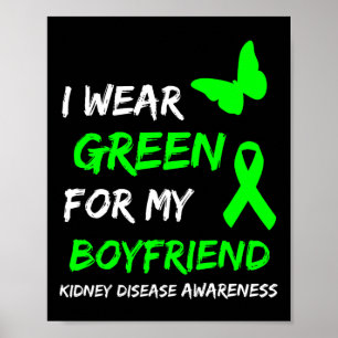 Affiche Maladie Je Porte Du Vert Pour Mon Petit-Ami Ruban